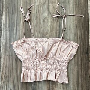 West of Melrose Chic Satin Camisole with Ruffle Detail